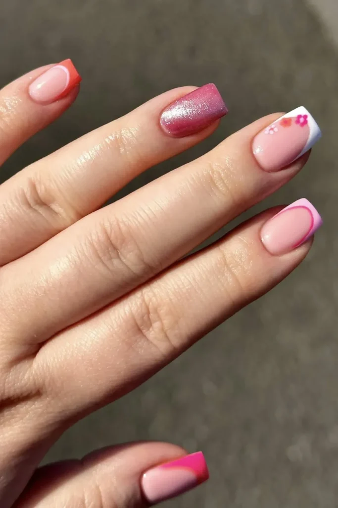 Pastel Floral Nails