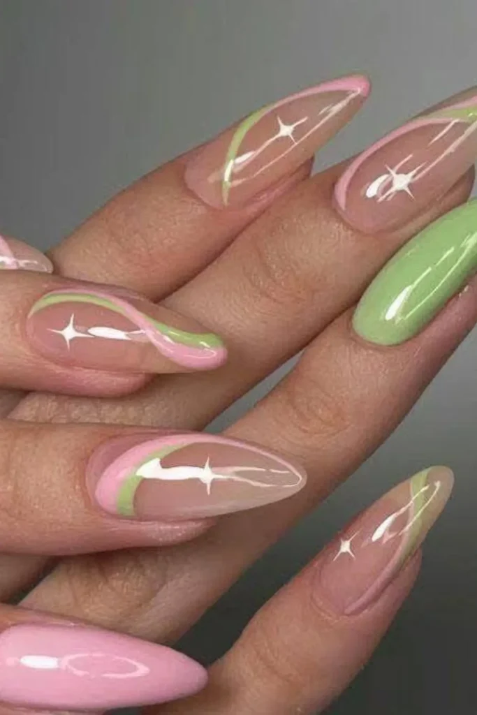 Dreamy Pastel Wave Nails