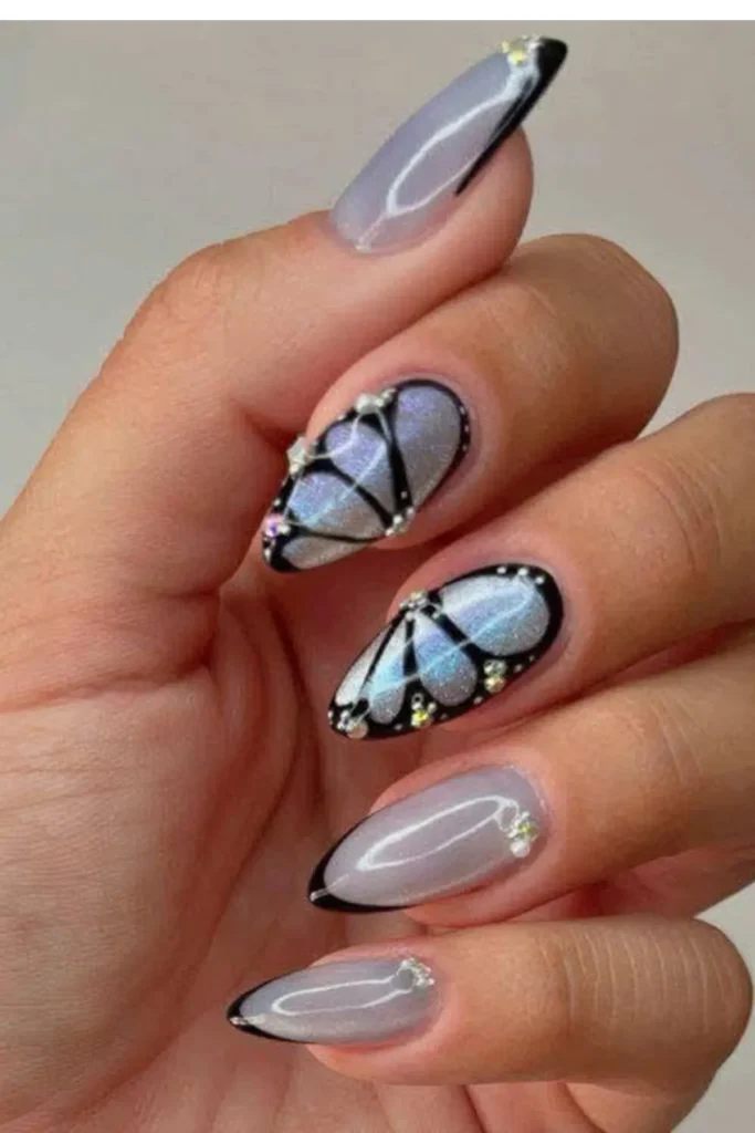 Graceful Monarch Nails