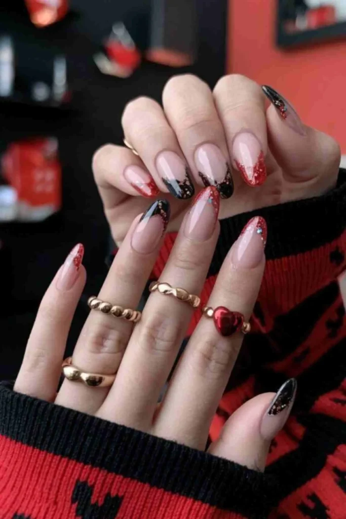 Festive Red and Black Glitter