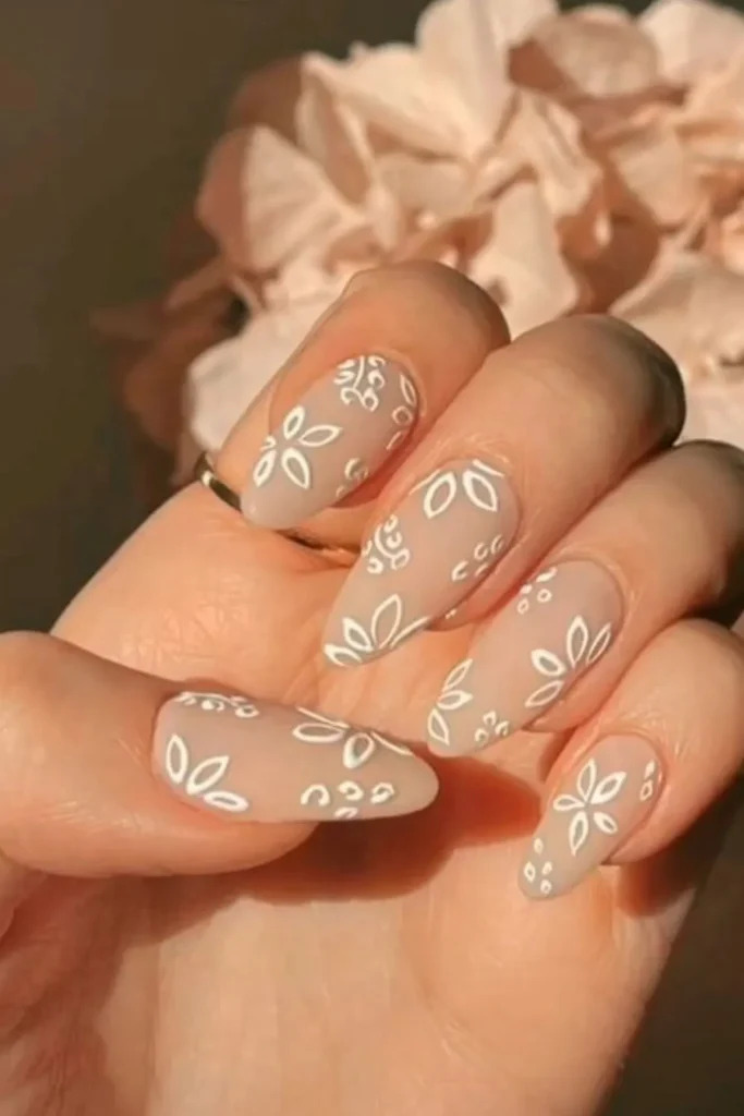 Floral Lace Nails