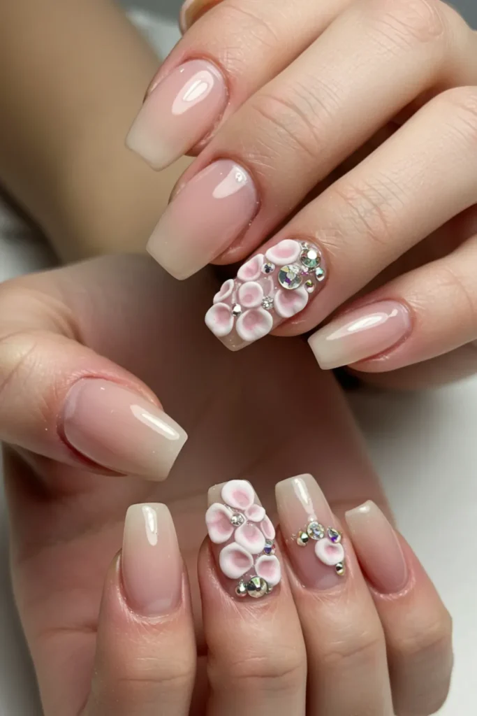 3D Floral Nail Extensions