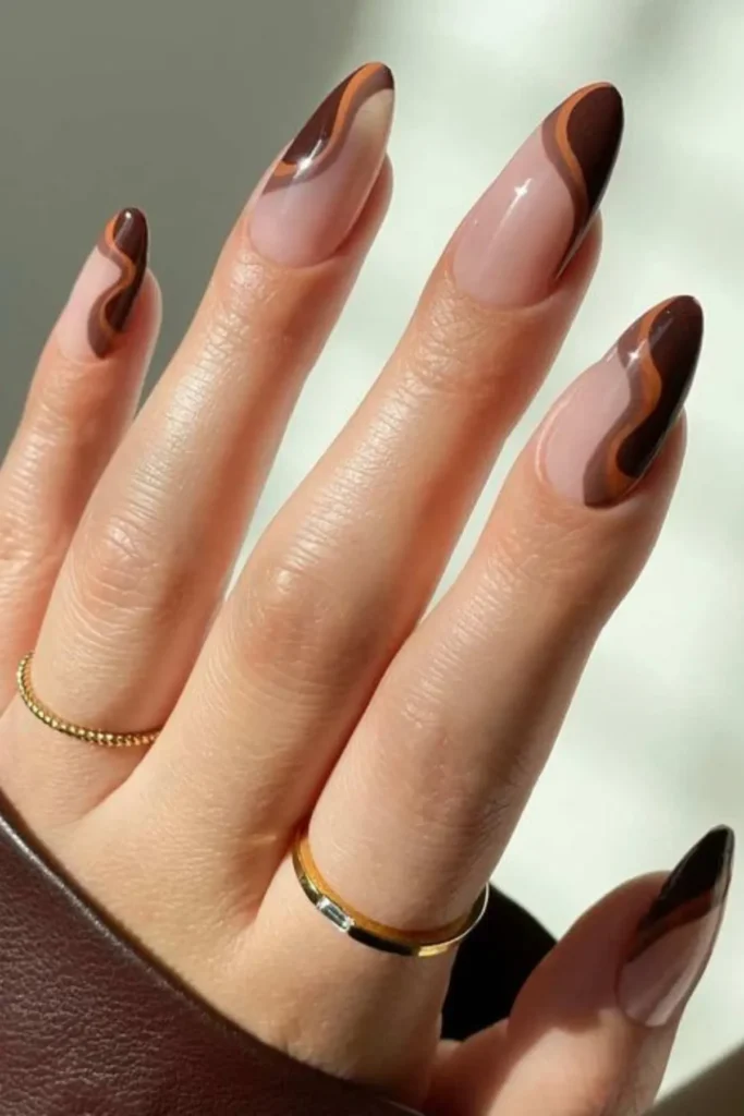 Marble French Tip Nails