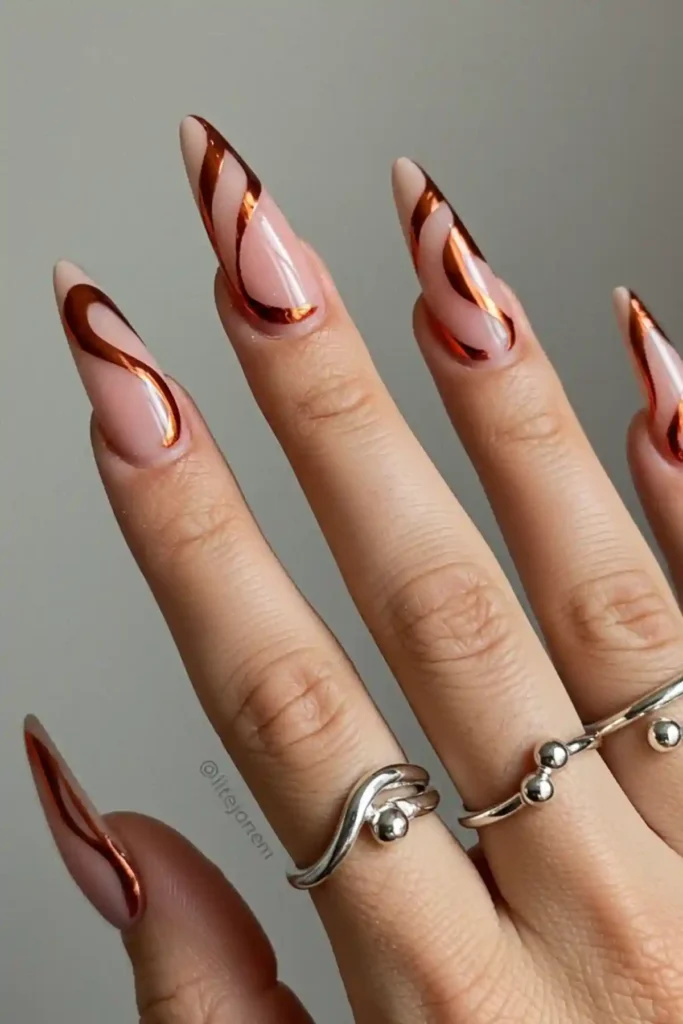 Bronze Swirl Waves