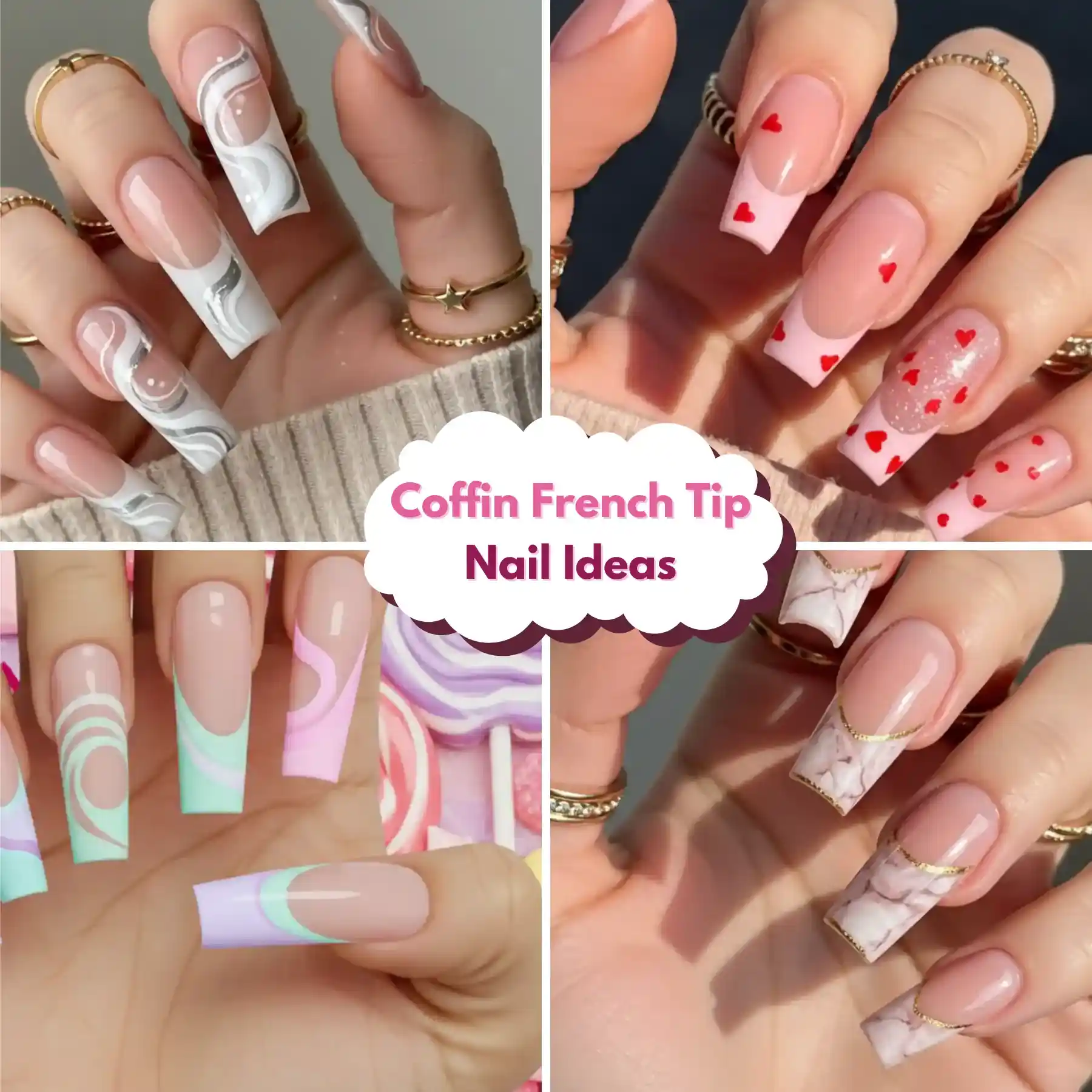 Coffin French Tip Nail Ideas 2025