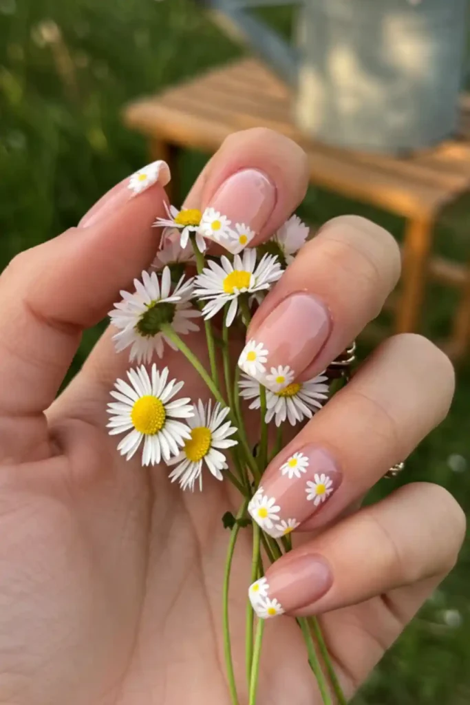 Daisies French Tips