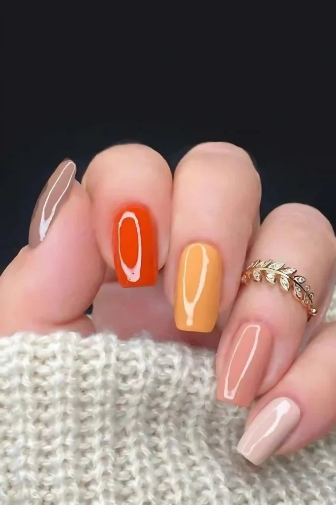 Fall Color Block Nails