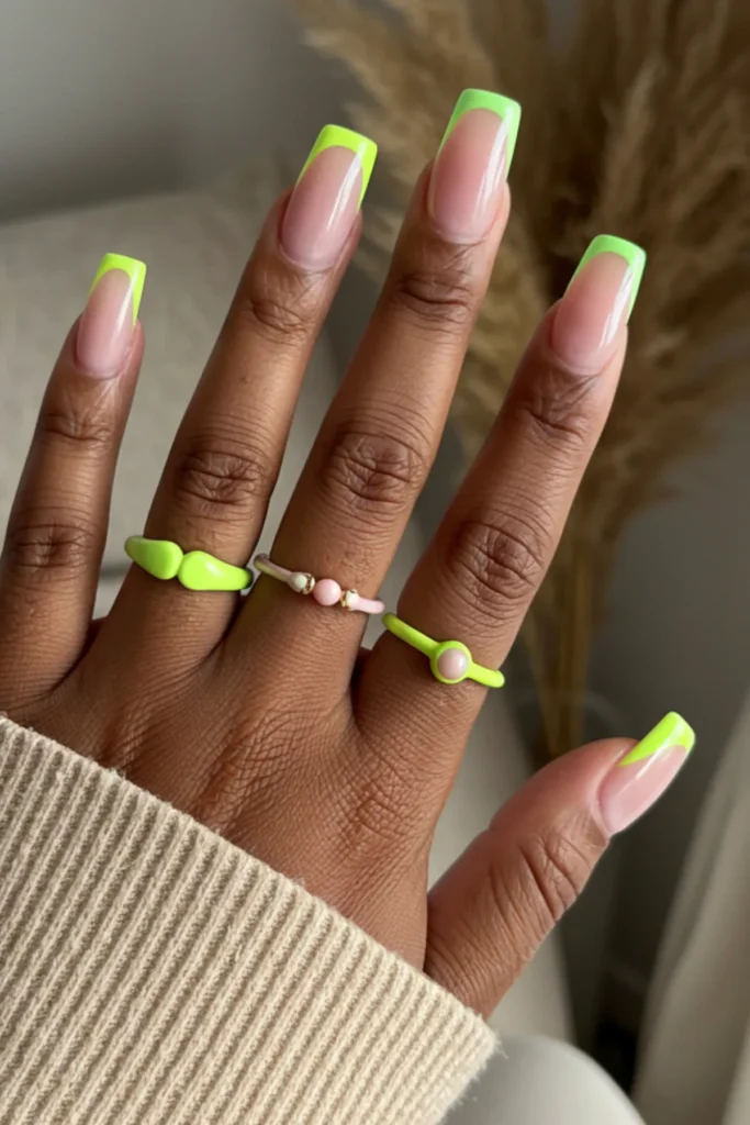 Micro French Neon Nails