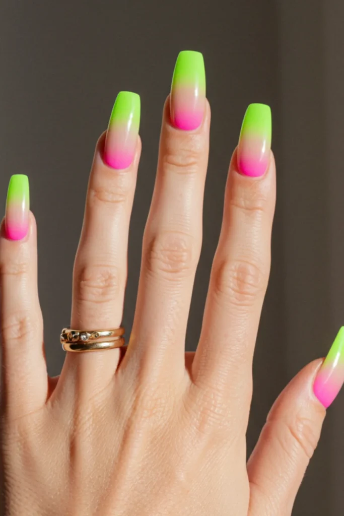 Ombré Neon Nails