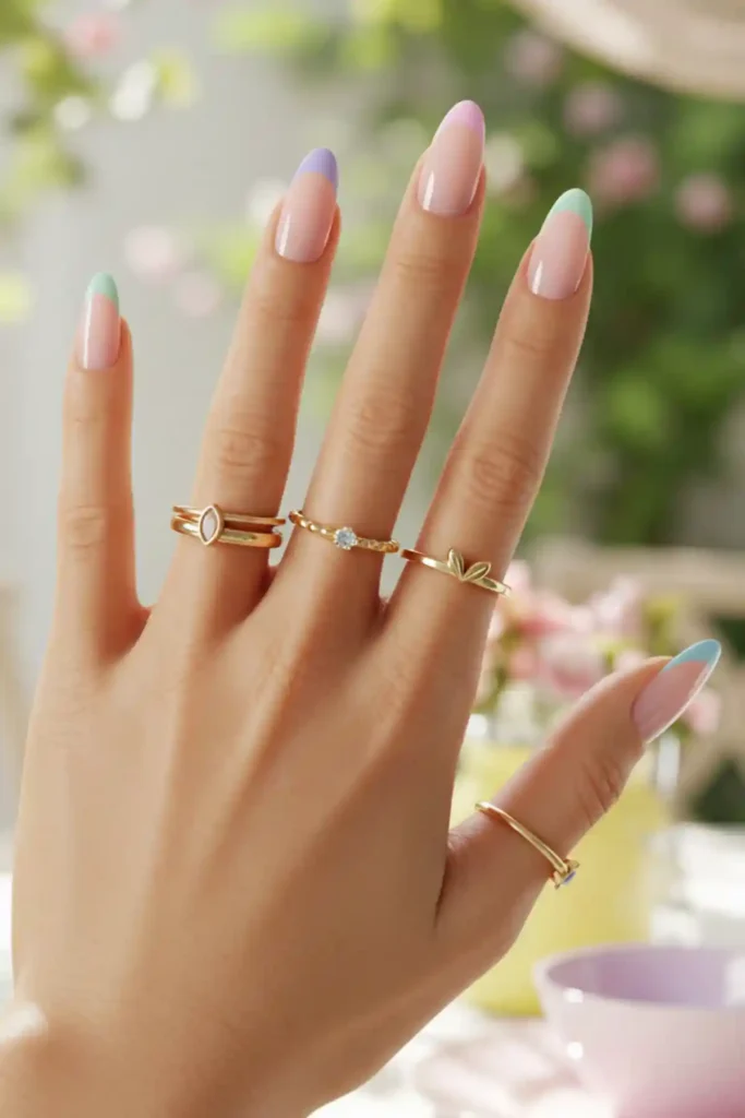 Pastel Rainbow Tips