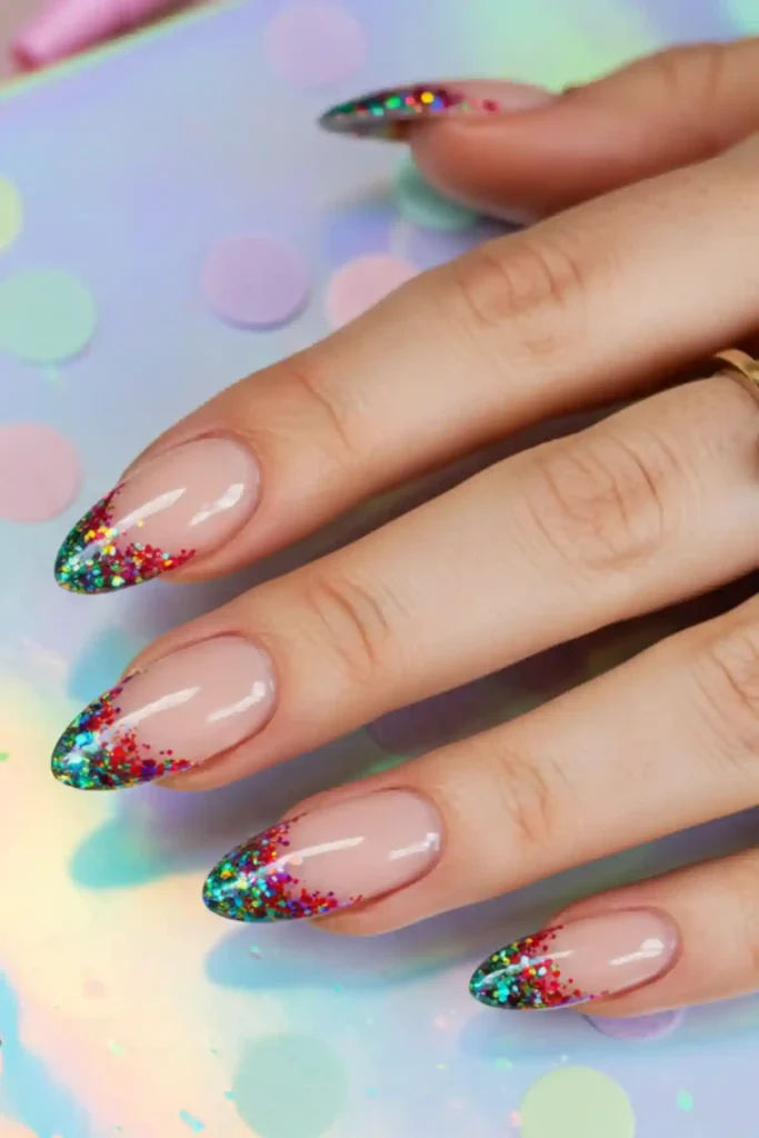Rainbow Glitter Tips