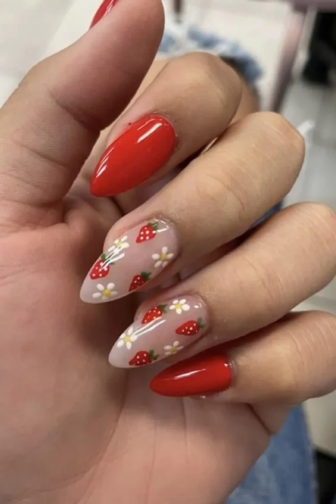 Sweet Strawberry Nails