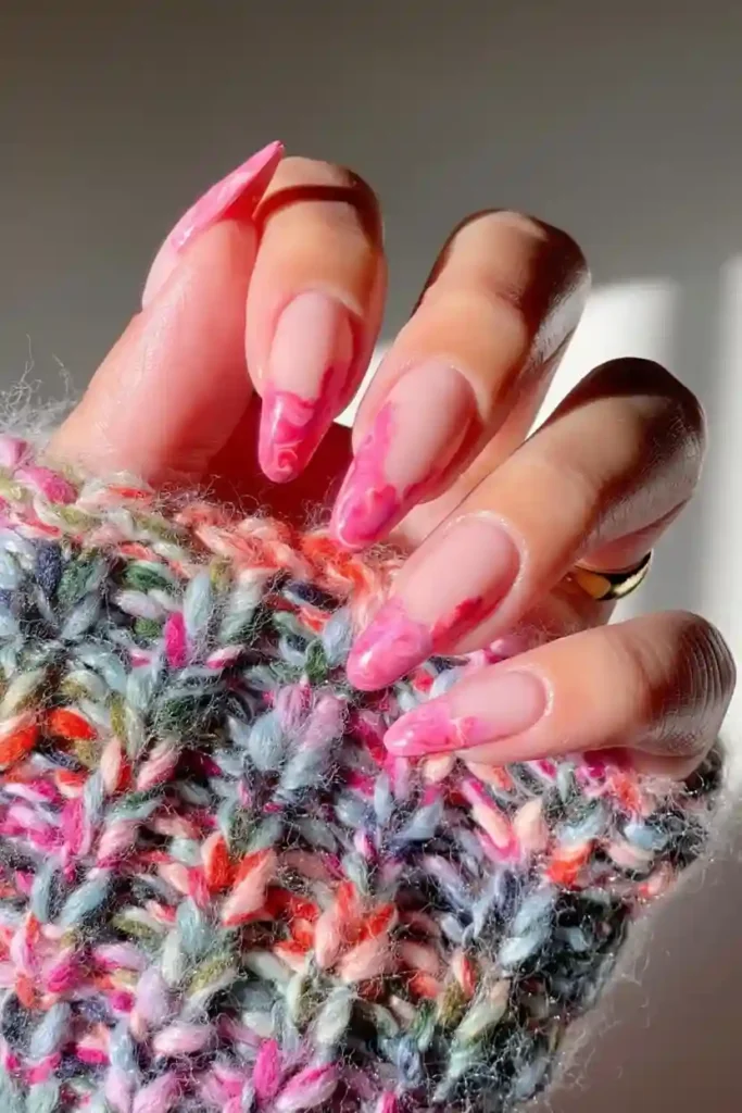 Pink ombre nails