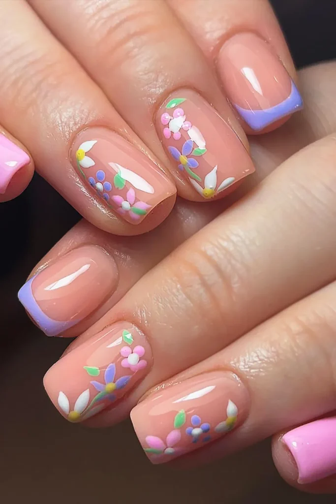 Pastel Floral Nail