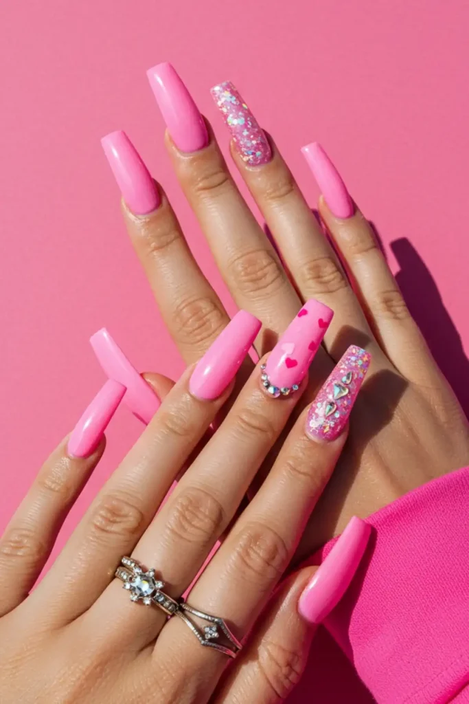 Barbiecore Pink Long Nails