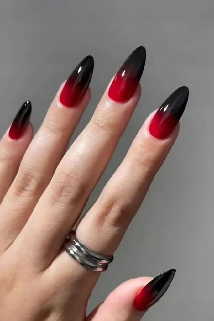 Black & Red Nails