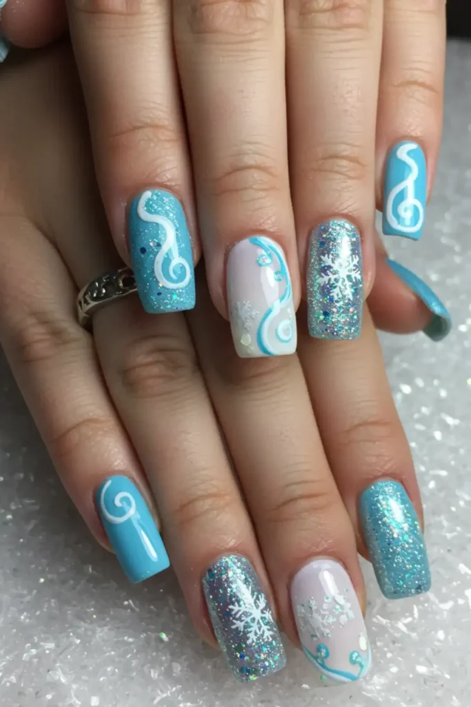 Frozen Inspired Nails