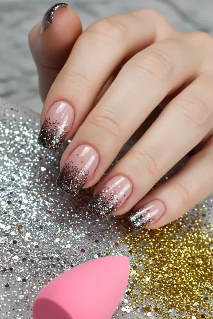 Glitter Gradient Nails