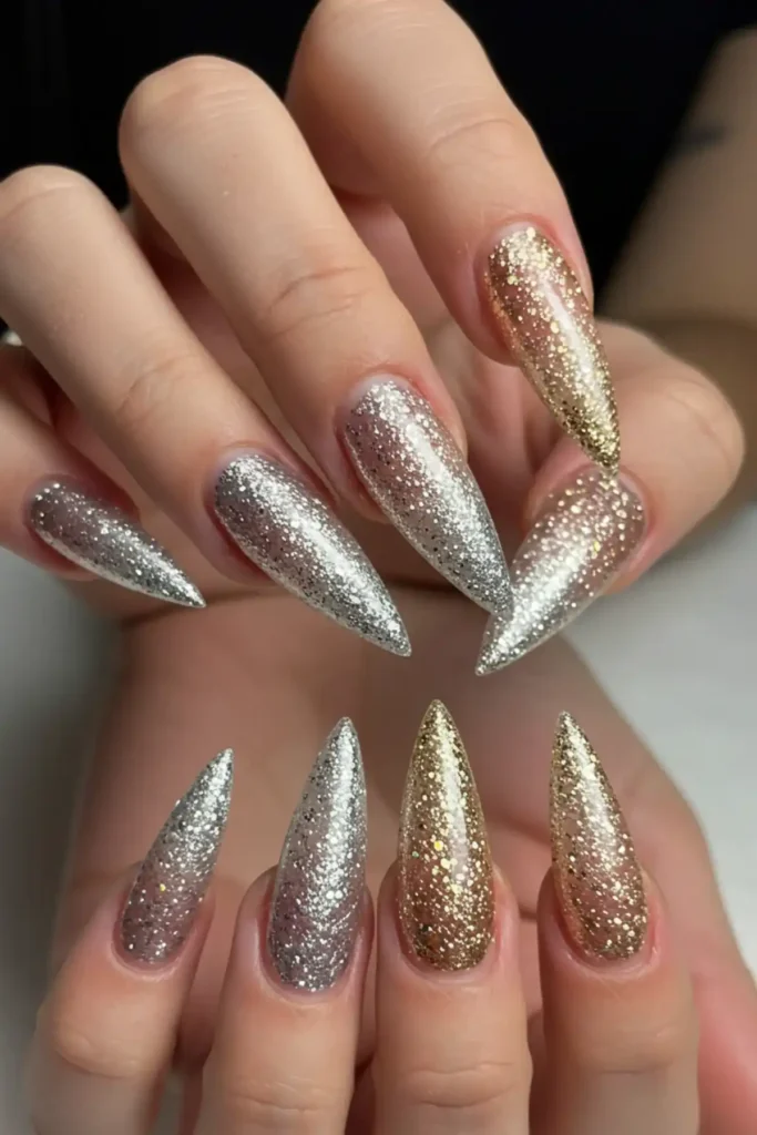 Stiletto Glitter Nails