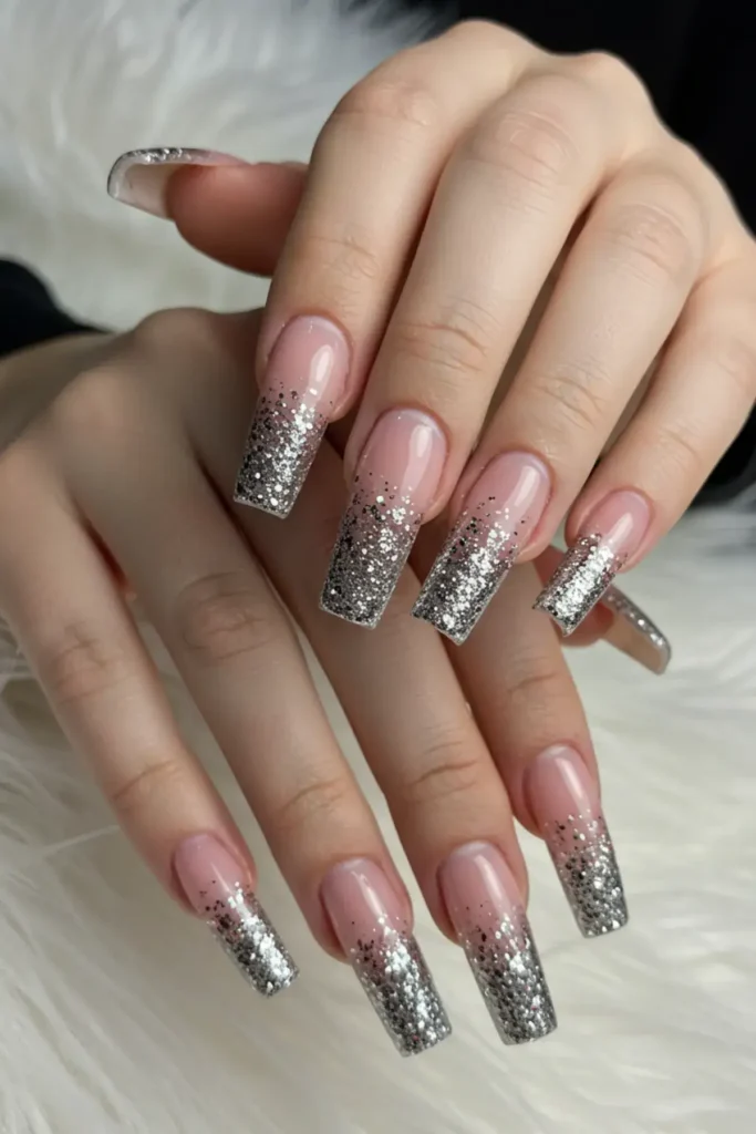Glitter Gradient Long Nails