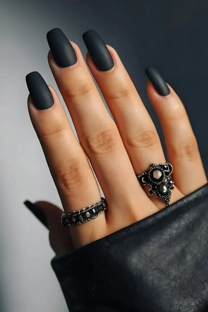 Matte Black Nails