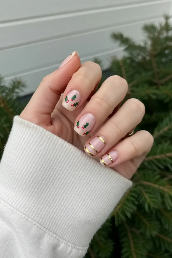 Minimalist Holly Leaves