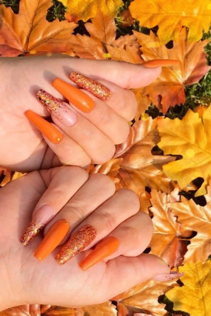 Cheerful Orange Nails