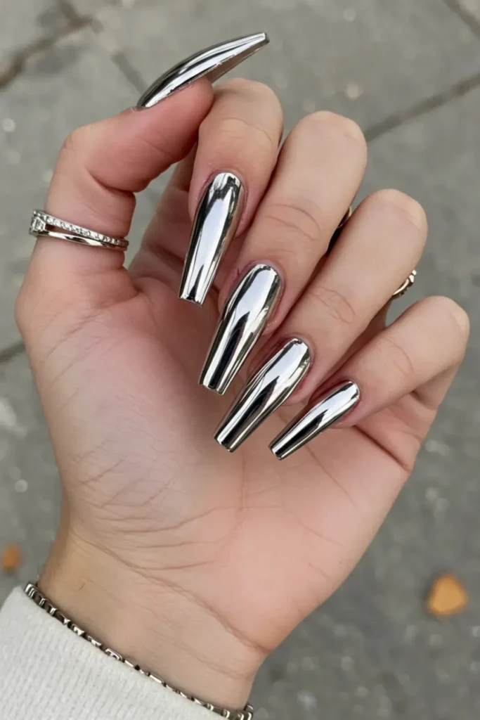Mirror Finish Long Nails