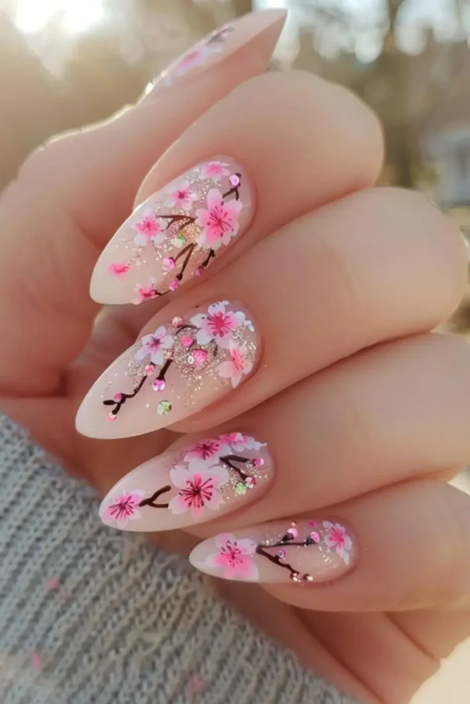 Cherry Blossom Nails
