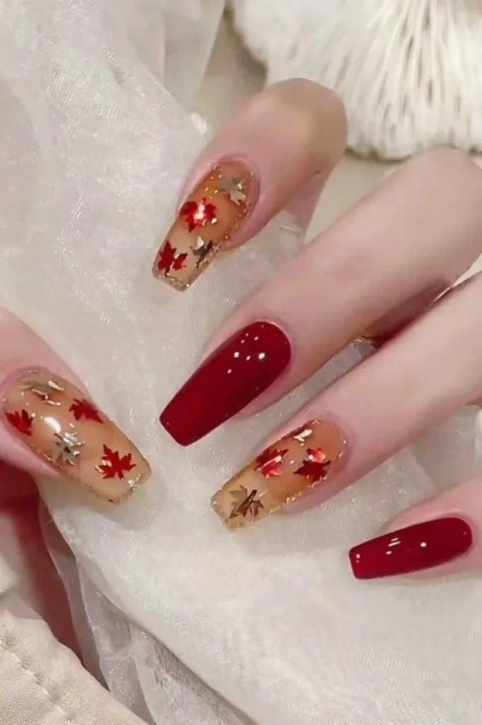 Brown & Red Nails