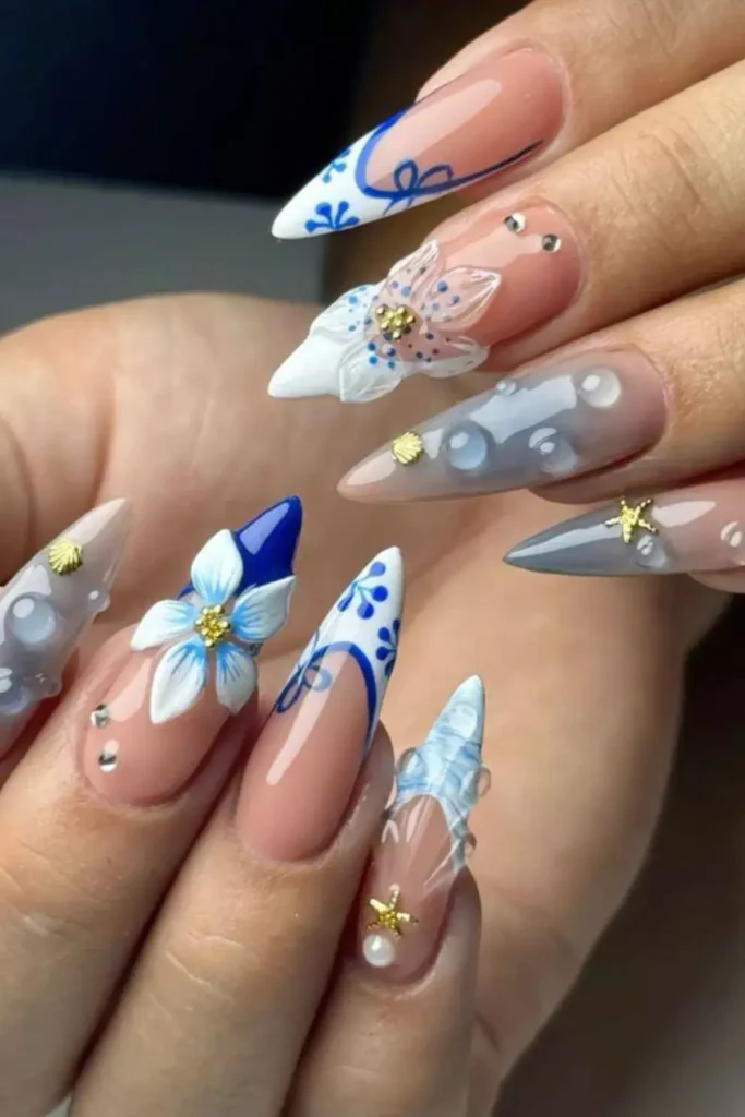 Nautical Garden Nails
