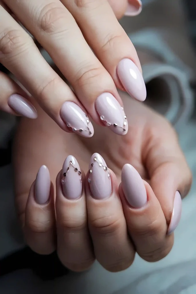 Soft Pink Dotted Nails