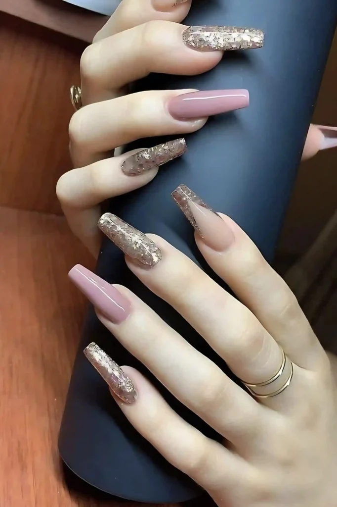 Glamorous Pink Sparkle Nails