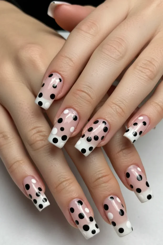 Polka Dot Long Nails