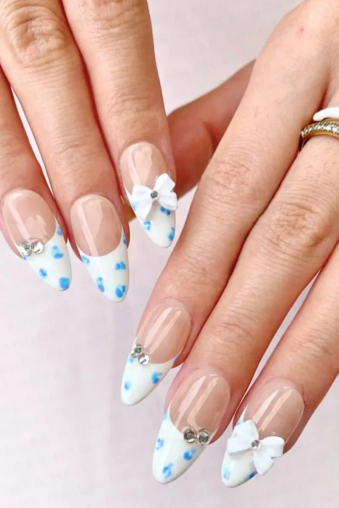 Polka Dot French Tip Manicure