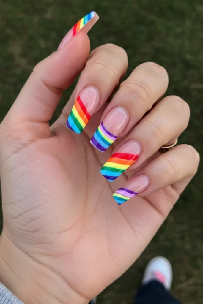 Rainbow Long Nails