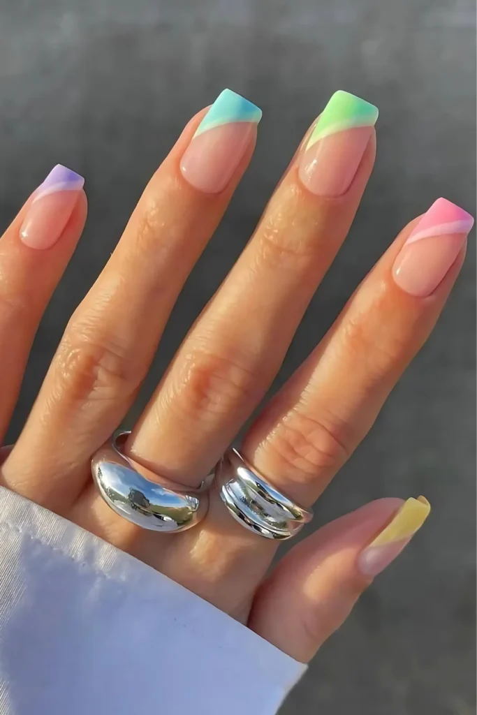 Soft Pastel French Tips