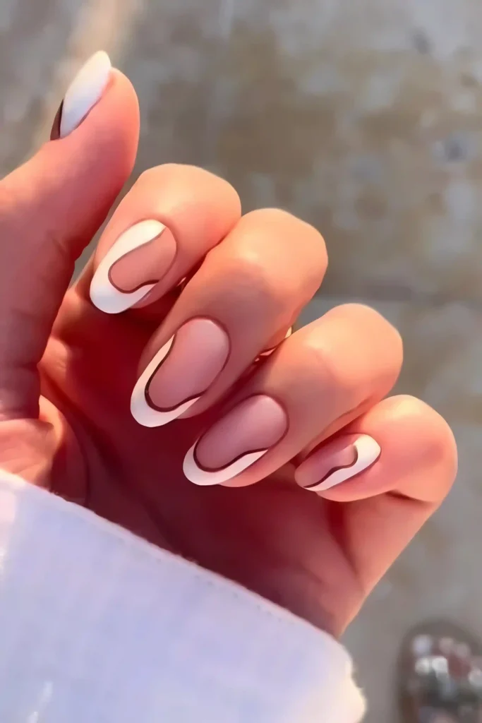 Soft Pink & White Nails
