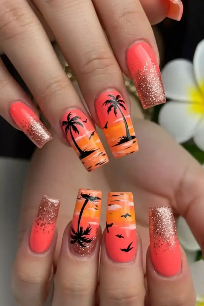Sunset Island Nails
